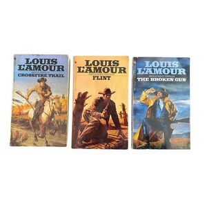 Lot Of 3 Louis L Amour Western Paperback Books Flint Crossfire Trail Vintage